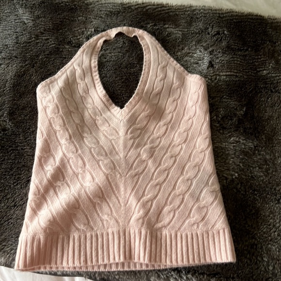Ralph Lauren Black Label Halter Cashmere Top Small Pink - Picture 2 of 7